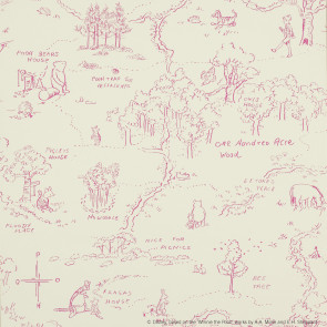 Jane Churchill - Nursery Tales - One Hundred Acre Wood Map - J129W-01 Pink